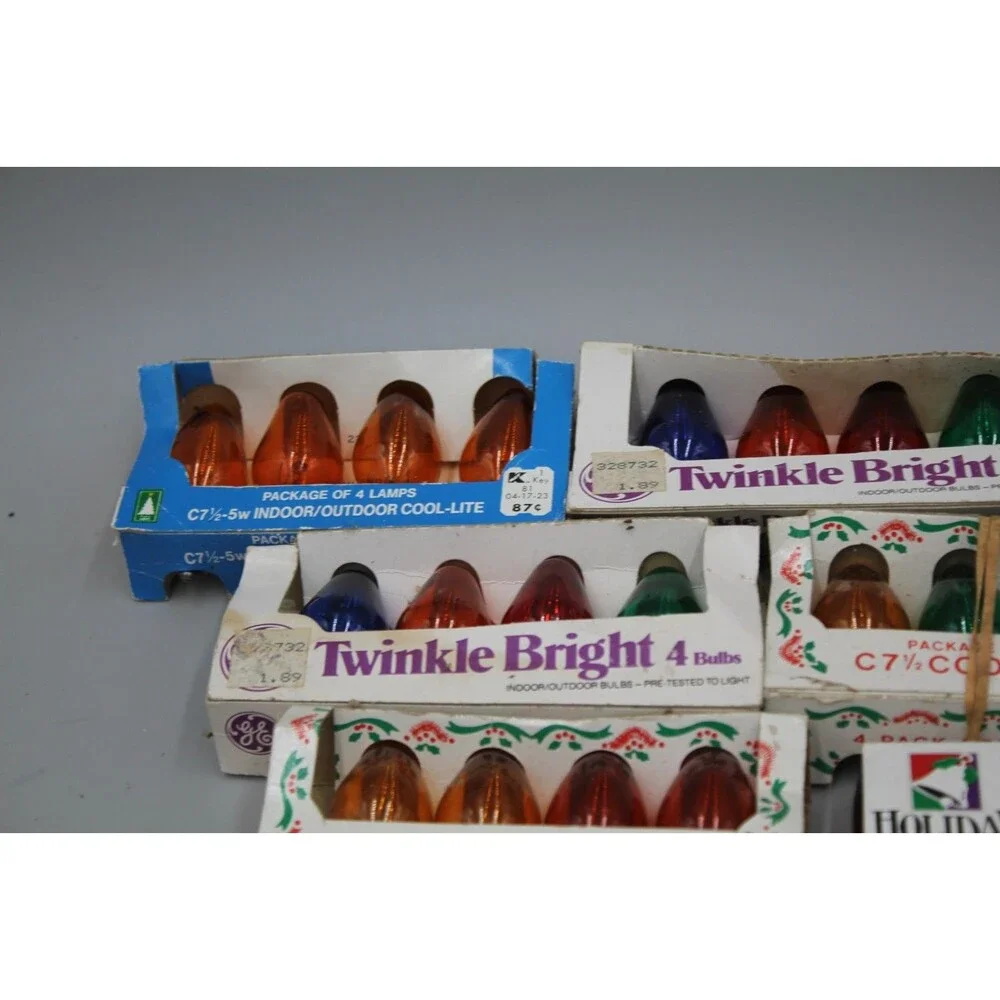 55+ Pcs C7 Replacement Bulb Lot Light Christmas Vintage Twinkle Bright Cool GE